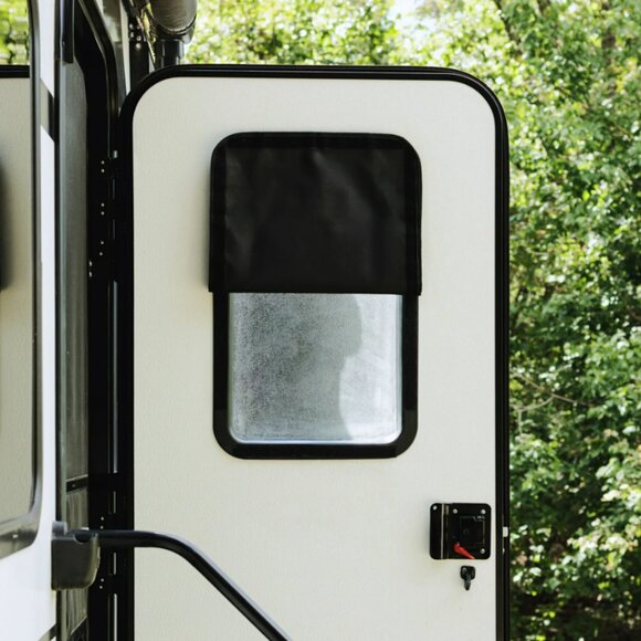 Auto Drive RV Door Window Shade Black 25x16 Universal Fit Sun & Privacy 1-Pack - Picture 6 of 6